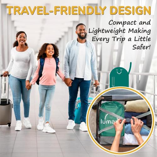 LUMARA Inflatable Bed Rail for Toddlers - Portable Travel Bed Bumper for Kids Fits Twin Full Queen King Size Beds - Non-Slip Safety Guard Rails