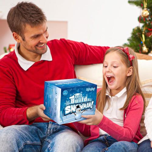 12 Pack Christmas Crafts for Kids, Build a Modeling Clay Snowman Kit, DIY Indoor Christmas Party Favors, Air Dry Clay Art Activity Present for Stocking Stuffers Party Favor Winter Holiday