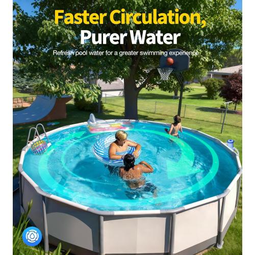 LuxBlue 530 GPH Small Pool Filter Pump for Above Ground Pools | ETL Certified Cartridge Filter Pump, Pro Water Circulation System- Quickly Remove Debris, Enhance Crystal-clear Pool Water