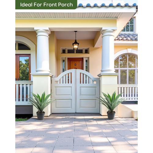 Velener Artificial Agave Plant in Black Pot with Real Stone Pebbles, Large Fake Agave Plants with Green Serrated Leaves, Faux Yucca for Indoor and Outdoor Decor-