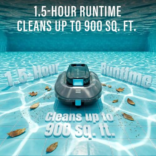 STARRYBOT Robotic Pool Vacuum, Dual-Motor Above-Ground Cleaner(Gray)