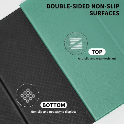 Foldable Yoga Mat Extra Thick & Large (74 x 31.5 x 0.32), Double-Sided Non Slip & Lightweight Fitness Mat, 8mm Thick Wide Exercise Mats for Woman Man Kids, Portable Workout Mats for Travel, Studio or Home Use