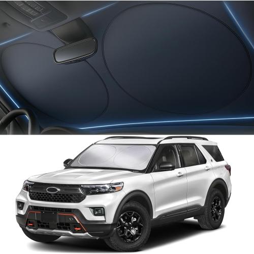 Autovir Windshield Sun Shade, Foldable Car Window Shades, 280T Visor Shade