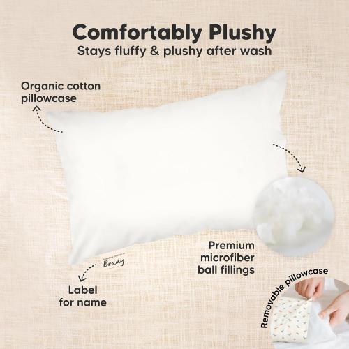 Mini Toddler Pillow with Pillowcase, 9x13 My Dreamy Pillow, French Gray