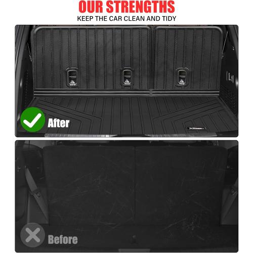 Floor Mats for 2021-2025 Chevrolet/Chevy Tahoe/GMC Yukon 7 Seater with Trunk Mat All Weather TPE Rubber Cargo Liner Full Set for Chevrolet Tahoe/GMC Yukon Accessories (Not for Yukon XL)