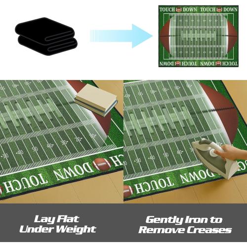 Football Rug for Bedroom,3'x5' Non-Slip Football Field Rugs,Sports Rug for Room and Lving Room Decor