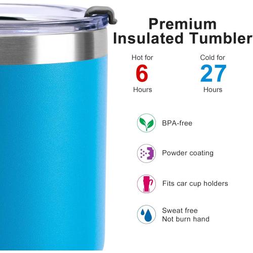 Color Baby Blue and Sky Blue koodee 30 oz Tumbler Cup with Straw-2 Pack Stainless Steel Vacuum Insulated Coffee Tumbler for Women, Travel Ice Coffee Mug with Lids (Baby Blue and Sky Blue)