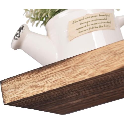 36 Black Wood Floating Shelves for Wall, Wooden Wall Shelves for Bedroom, Wall Mounted Shelves for Living Room, Set of 4 36 Inch