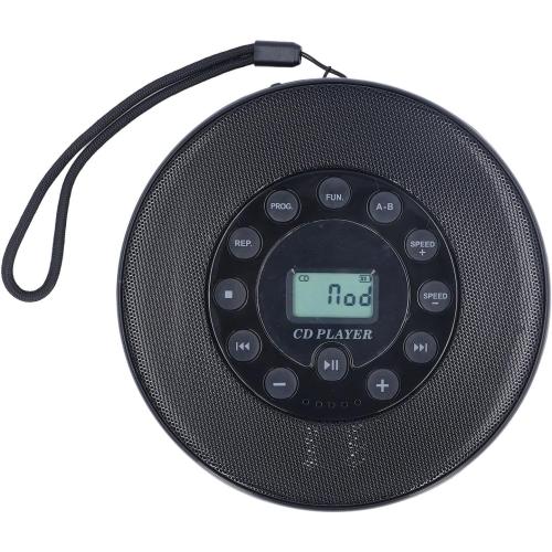 Portable CD Player with Speaker and Anti Skip CD Player for Car MP3 Compatibility Support Recording to USB Built-in Microphone (Black)