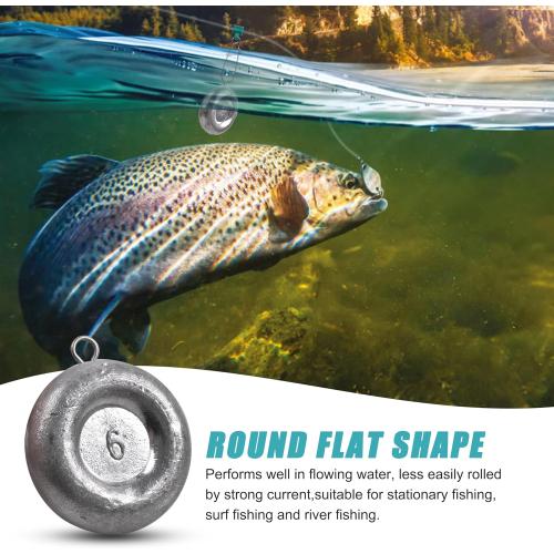 Disc Sinkers Fishing Weights, Coin Fishing Sinkers Weights Saltwater Surf Fishing Weights Bottom Drifting Trolling Catfishing Fishing Sinkers Saltwater Gear Tackle 6oz