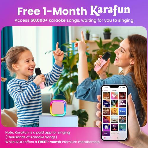 Mini Karaoke Machine for Kids, 2026 TOP Toys Birthday Gifts Ideas for Girls Ages 4, 5, 6, 7, 8, 9, 10, 12  Years Old, Portable MP3 Player with 2 Wireless Mics for Family Home Party