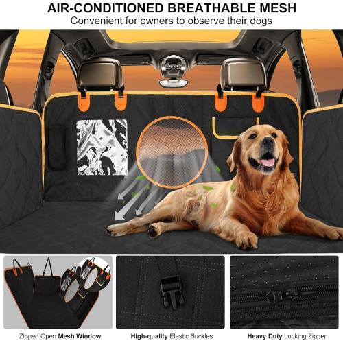 INFURTURE Waterproof Dog Car Seat Cover for Back Seat with Hard Bottom, Dog Car Seat Cover Holds 460lbs, 8-Layer Protection, Non-Slip & Scratch Proof, Easy to Install for Car/SUV