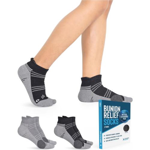 Color Grey Doctor's Select Bunion Relief Socks 2 Pairs - Bunion Corrector Socks for Women and Men
