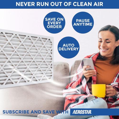 Aerostar 20x20x1 MERV 13 Air Filter, 4 Count, ACTUAL SIZE (19.75 x 19.75 x 0.75), HVAC, Air Conditioning & Furnace Filter for Allergies, Dust, Pet Dander & Smoke (MPR 1500 / FPR 10), Made in USA