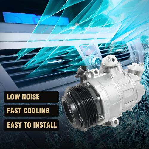 Air Conditioner AC Compressor Fits for Ford Police Interceptor Utility 2013-2015, Ford Explorer 2011-2019, with A/C Clutch, CO9777C AC Compressor, Replaces 68201076, BB5319D629DA, DB5Z19703A