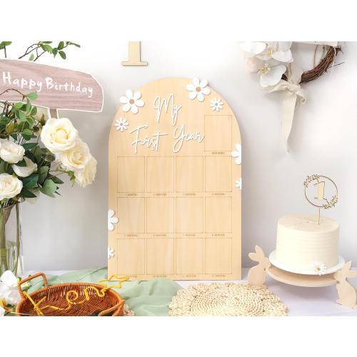 WAWUO 1st First Year Photo Board, 12 Month Picture Milestones Board, My First Year Board, Daisy Birthday Decorations