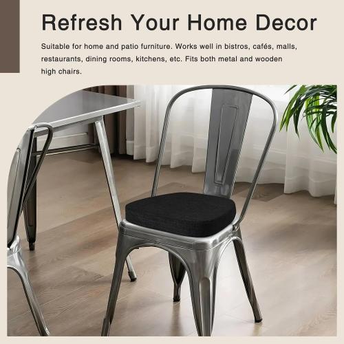 Set of 4 Color Black Chair Cushions for Dining Chairs Set of 4 Non Slip Thick Textured