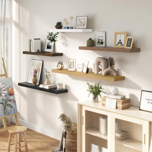 Dreamland 32 Inches Floating Shelves for Wall, 9.3 Deep Long Floating Shelves Set of 2, Large Display & Storage Shelf, Wall Shelf for Bathroom Bedroom Living Room Kitchen Office, White