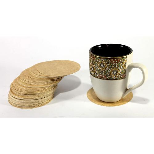 Brown 100 Pack eSplanade Disposable Coaster - Made of Paper (Set of 100) - Use and Throw Reversible Coasters - Perfect for Bar, Hotel, Restaurant Purpose & Parties (Brown Round)