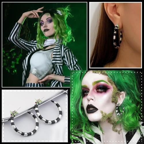Coral Snake Earrings for Women Halloween Snake Hoop Earrings Gothic Punk Jewelry Halloween Cosplay Costume Shirts Accessories