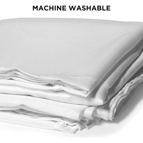 Hookless It's A Snap! Polyester Fabric Snap-In Replacement Shower Curtain Liner for Hookless Curtain with Sheer Window, 70 x 54, Water-Repellent, Easy Install, White