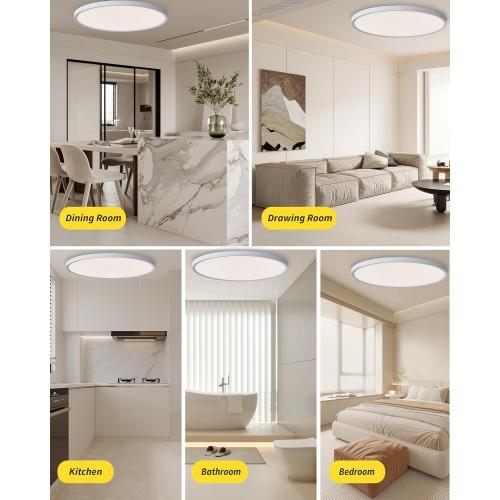 1pack 24 Inch Large Flush Mount Ceiling Light, 50w Led Ceiling Light, 3000k/4000k/6000k Selectable 4980lm Ceiling Lights, Super Slim Led Light Fixture for Bedroom Kitchen Living Dining Room Office