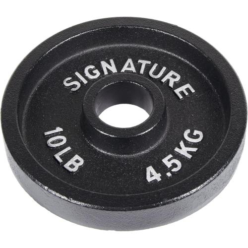 Signature Fitness Deep Dish 2-Inch Olympic Cast Iron Weight Plates with E-Coating