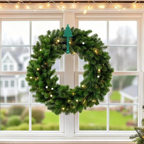 Zhengmy 60 Pcs Christmas Silicone Garland Ties for Banister 12 Stretchable to 24 Reusable Holiday Flexible Garland Hanger Ties for Christmas Banister Railing Stairs Craft Wrapping Lamp Posts Decor