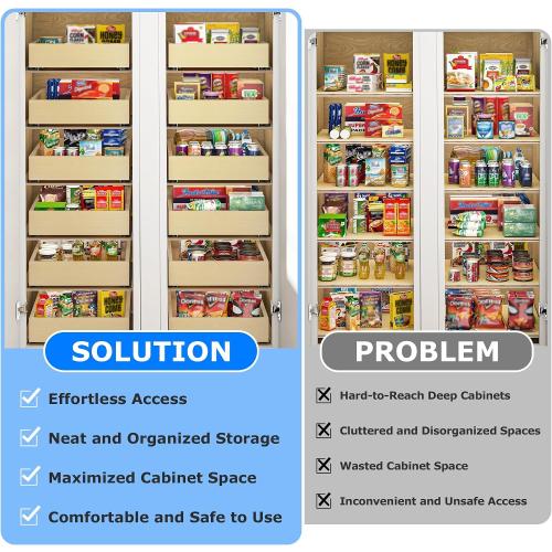 Size 32 W x 22  Color Brown  Soft Close Pull Out Cabinet Organizer, 32 W x 22 D Pull Out Drawer for Cabinet, Bottom Mount Pull Out Drawers for Kitchen Cabinets, Durable Pullout Drawers for Home & Kitchen Organization
