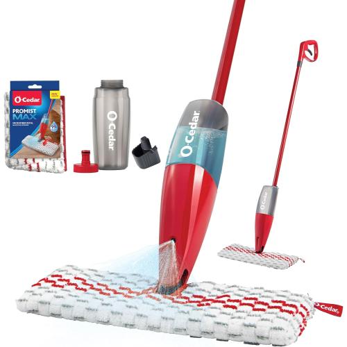 O-Cedar ProMist MAX Microfiber Spray Mop Removes 99% of Bacteria with just Water, Features 1 Extra Refill