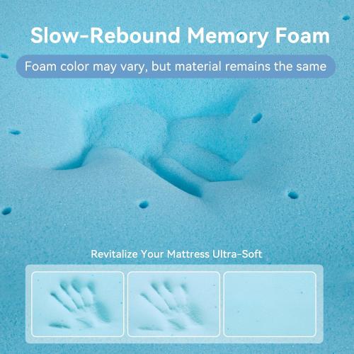 Twin Mattress Topper, 3 Inch Cooling Gel Twin Memory Foam Topper - Soft Cover with Adjustable Straps, Pressure Relief, Grey