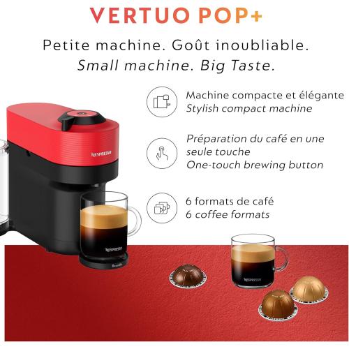 Nespresso Vertuo Pop  Coffee and Espresso Maker by Breville, Spicy Red