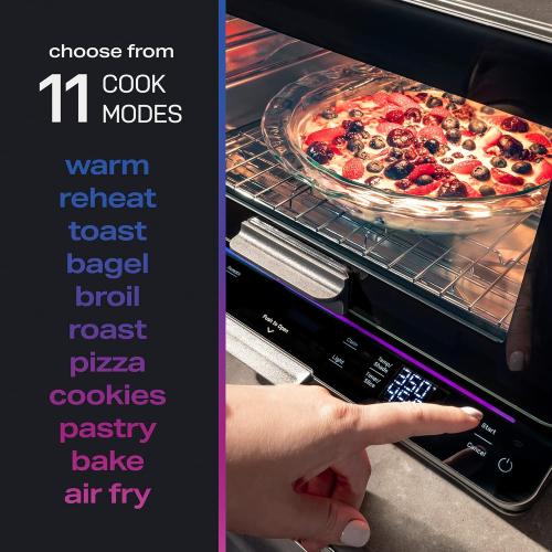 GE Profile Smart Oven with No Preheat, 11-in-1 Countertop Oven including Air Fry, Warm, Toast, Broil, Roast, Pastry, Reheat, and more, WiFi and Smart Connected, Black (Little Damaged, see the picture)