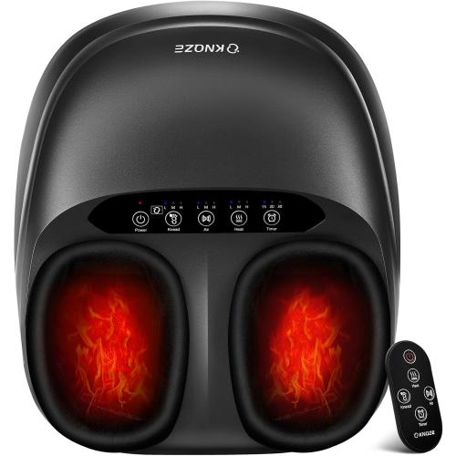 KNQZE Shiatsu Foot Massager with Heat and Compression, Deep Kneading Foot Massage for Plantar Fasciitis Relief, Remote Control, Multi Massage Modes, Auto Shut-Off Timer, FSA Eligible, Mothers Day gift