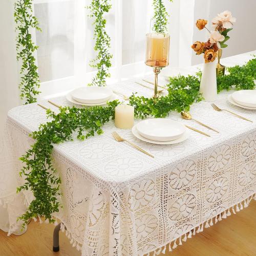 Dolicer 2 Packs Eucalyptus Garland with LED Lights String, 12FT Faux Eucalyptus Greenery Garland, Artificial Hanging Green Leaves Vine Wedding Backdrop Arch Wall Table Decor (Green)