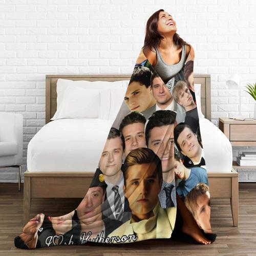 Josh Hutcherson Photo Collage Blanket Super Soft and Comfortable Flannel Throw Suitable for Sofa, Bed, Office, Unisex Travel Home Decoration Comfortable Wool Blanket Beach Blanket Gift 50x40