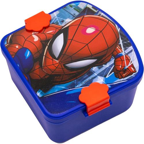 Fast Forward Marvel Spiderman Bento Box Lunch Box with Water Bottle for Kids | Spiderman Bento Lunch Container with Compartments & Reusable Water Bottle | Kids School Lunch Kit, Food Box
