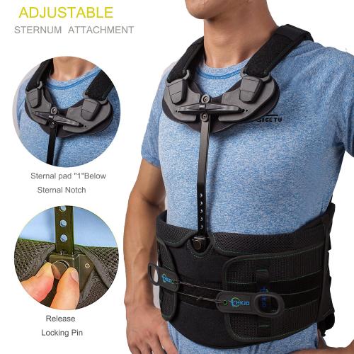 Size XXL TLSO Thoracic Full Back Brace for Men Women for Kyphosis, Post Op Recovery, Compression Fractures, Scoliosis, DDD, Herniated Discs, Adjustable Thoracic Lumbar Spine Support(Size XXL)