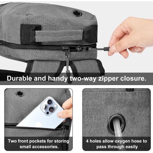 Oxygen Tank Backpack, Size D, Portable O2 Cylinder Carrier Backpack for Travel (Grey)