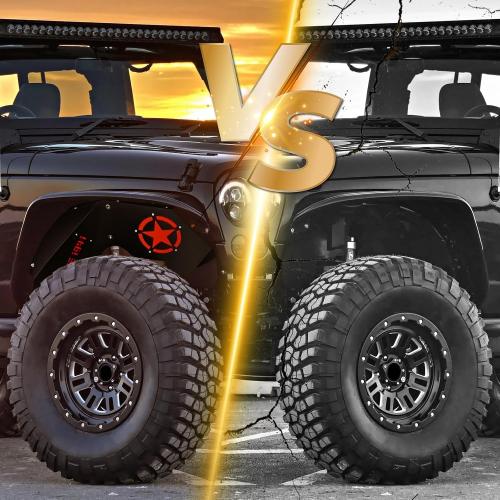 Front Inner Fender Liners Compatible with 07-18 Wrangler JK & JKU Unlimited Sport Sahara Rubicon, Bolt-on Style Wheel Well Cover Steel Mud Guards Fenders Flares (2/4 Doors) (Since 1941)