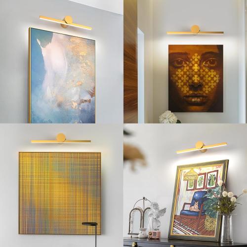 ZitoStory Battery Operated Picture Light with Remote,Wireless Dimmable Art Lights for Paintings Rechargeable Gallery Light Artwork Lighting for Canvas, Portrait (Gold,11.4'' Inch)