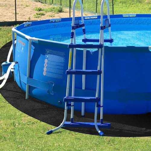 Black 18 Thicker Upgraded Pool Liner Pad – Pre-Cut for 18' Round Above Ground Pool – Premium Felt Fabric – Protects Liner from Punctures and Leaks – Easy to Install and Trim Black