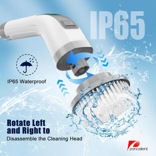Pancellent Electric Spin Scrubber,2025 Upgrade 7 in 1 Electric Cleaning Brush,360RPM Powerful Cleaning,1.5H Bathroom Scrubber Dual Speed with Extension Arm for Kitchen,Car,Tile,Wall,Floor,Shower