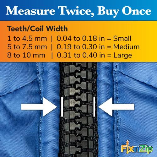 FixnZip (Black Nickel 3 Pack S,M,L) - Universal Zipper Repair Kit for Jackets, Luggage, Bags - Backpack Zipper Replacement Repair Kit - Instant Zipper Fix
