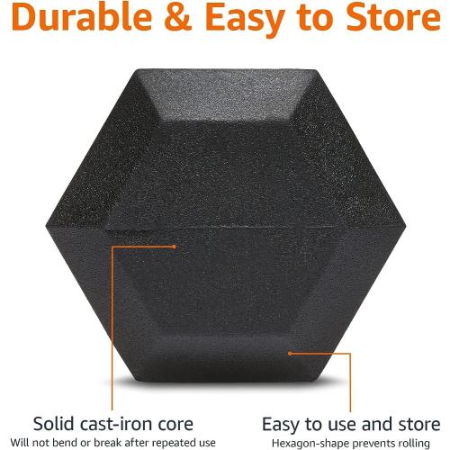 Amazon Basics Rubber Hex Dumbbell Hand Weight