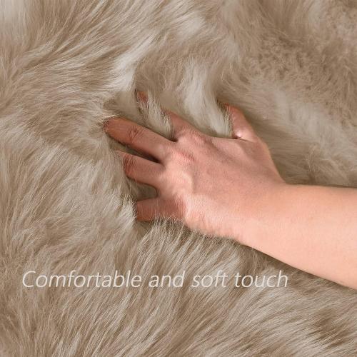Latepis Fuzzy Circle Rugs for Living Room Beige Round Rug 10ft Washable Shag Rug Fluffy Boho Rug Faux Sheepskin Fur Rug for Bedroom Large Room Carpet Home Decor