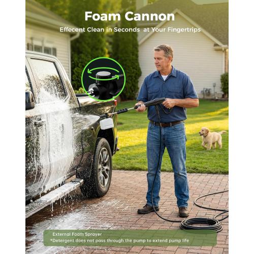 Pressure Washer, Power Washers with 4 Quick Connect Nozzles, High Pressure Washer for Cars, Fences, Patios, Decks, Boats, Home Use