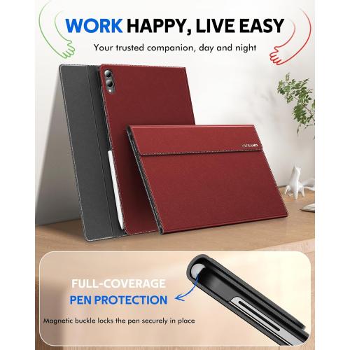 INFILAND Case for Galaxy Tab S11 Ultra 2025 14.6 Inch, Multi-Angle Stand Cover Compatible with Samsung Tab S11 Ultra 5G SM-X936B/ SM-X930 [Auto Wake/Sleep] (Red)