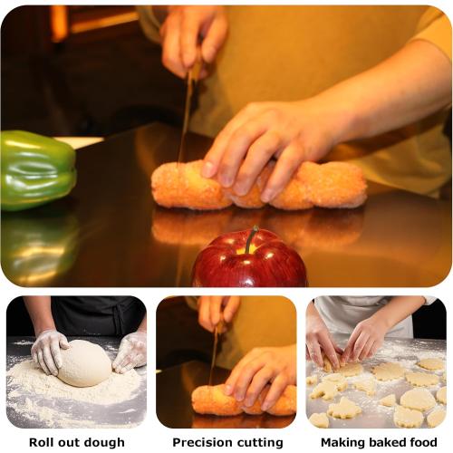 Size 50x 40cm /19.7x15.7in Stainless Steel Cutting Boards for Kitchen, Kneading Cutting Board Mats, Metal Cutting Board for Meat, Fruits, Vegetables, Bread, and Baking Large Cutting Boards (50 x 40cm/19.7 x 15.7in)