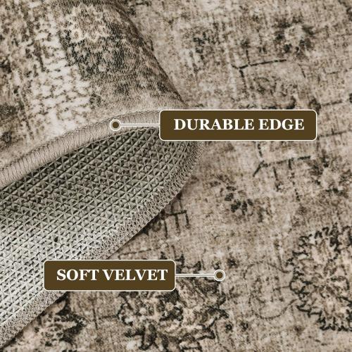8x10  Washable Area Rugs color brown greyish